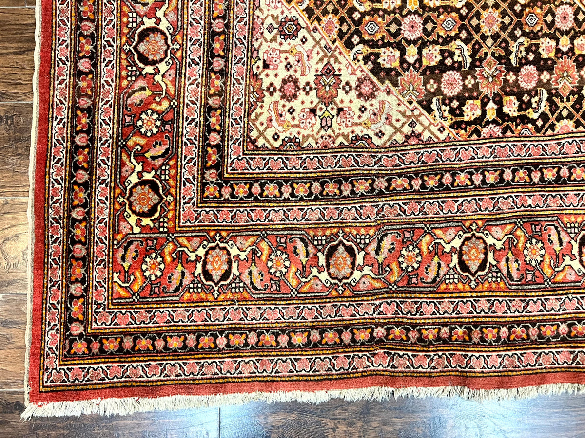 Rare Antique Persian Tabriz Rug 9x12, Red, Handmade, Wool - Jewel Rugs, view 9