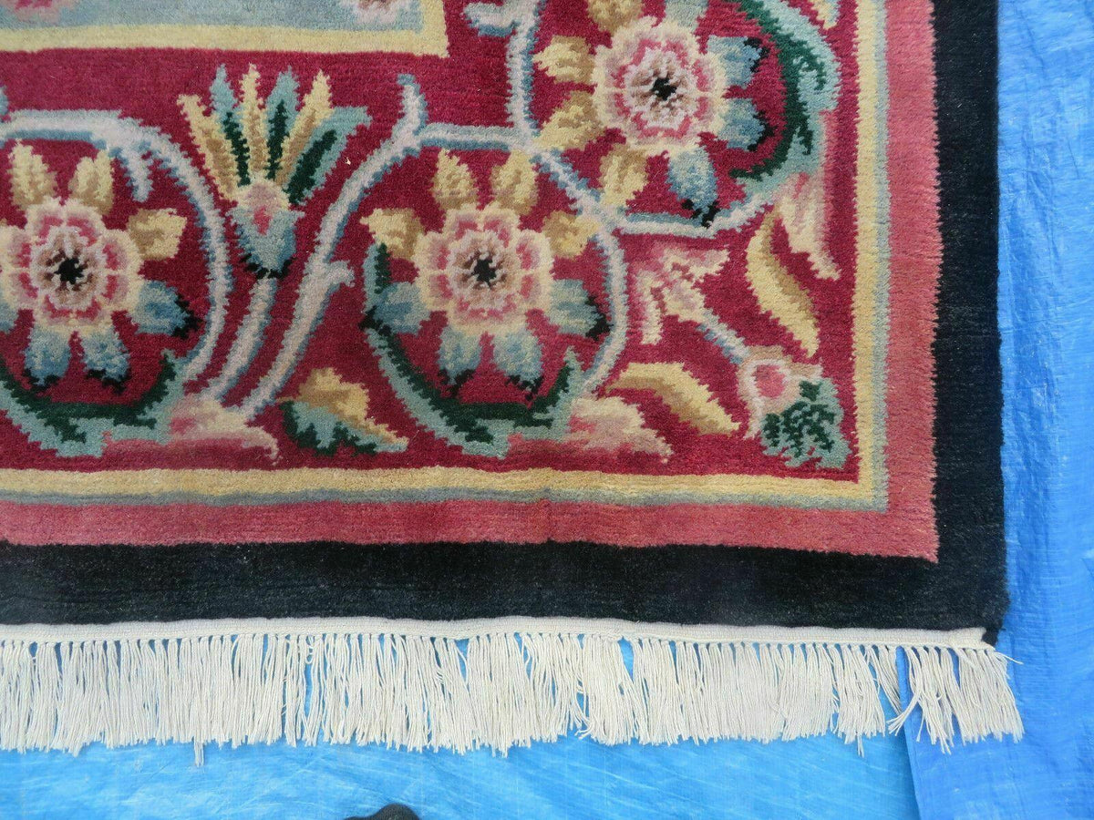 9' X 12' Decorative Chinese Aubusson Hand Knotted Pile Wool Rug Black Nice - Jewel Rugs, view 10