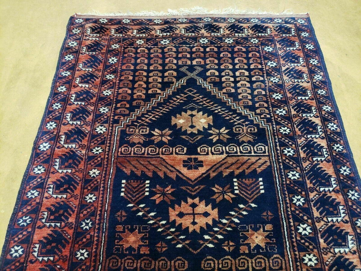 3' 4" X 5' 6" Vintage Handmade Pakistan Balouchi Balouch Tribal Wool Rug Nice - Jewel Rugs, view 3