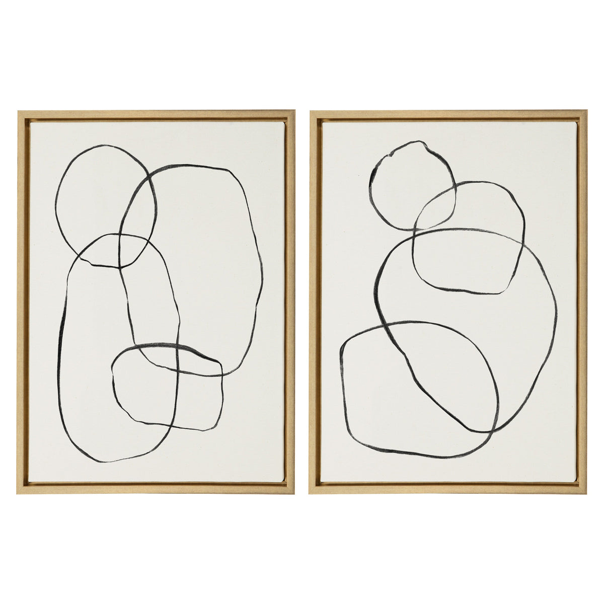 Sylvie Going in Circles Framed Textured Canvas Set by Teju Reval