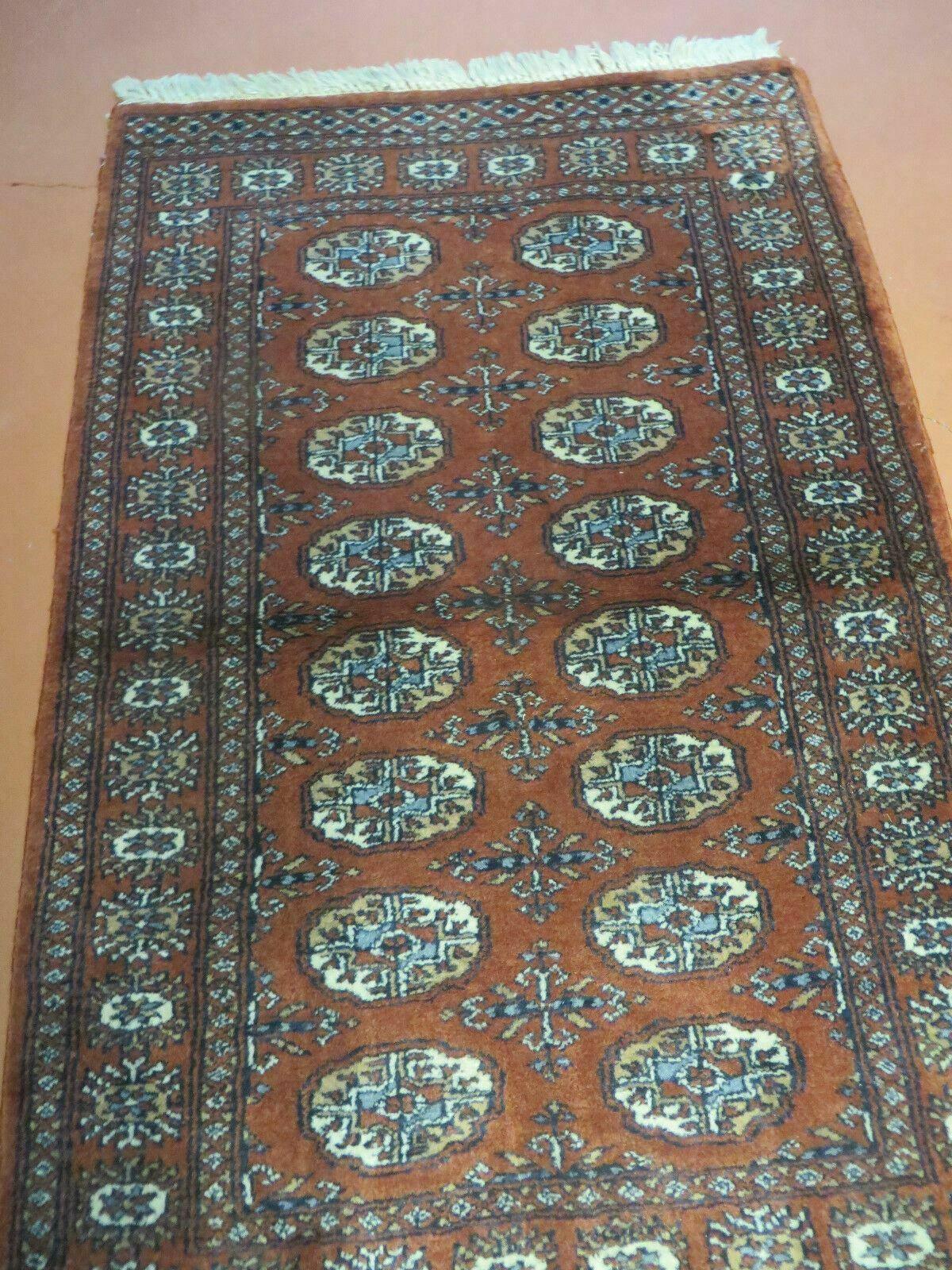 3' X 4' Vintage Handmade Pakistan Turkoman Bokhara Fine Woven Wool Rug - Jewel Rugs, view 13