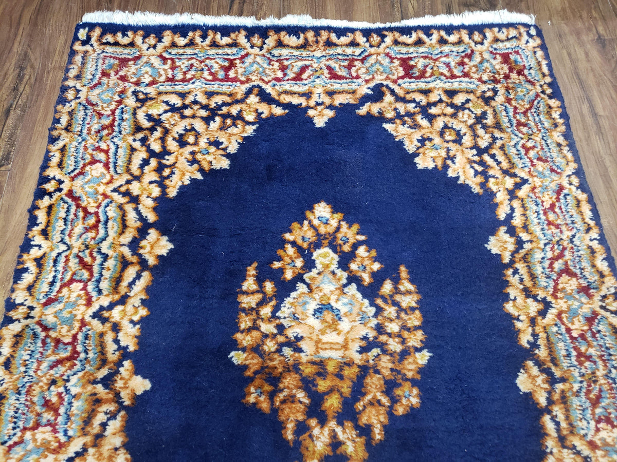 Semi Anique Dark Blue Persian Kerman Runner, 2'7" x 13'5" - Jewel Rugs, view 12