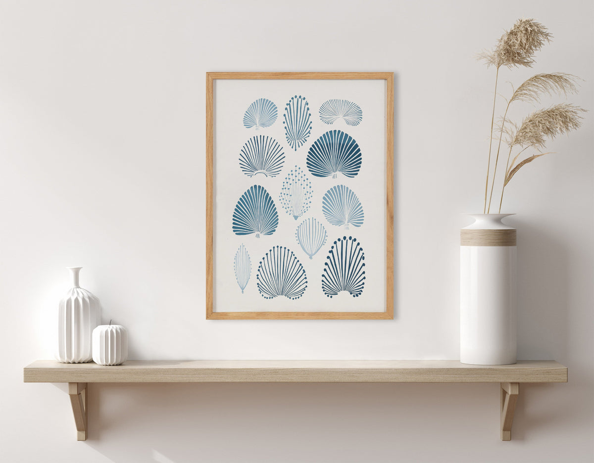 Gallery Abstract Coastal Blue Coral Print by The Creative Bunch Studio