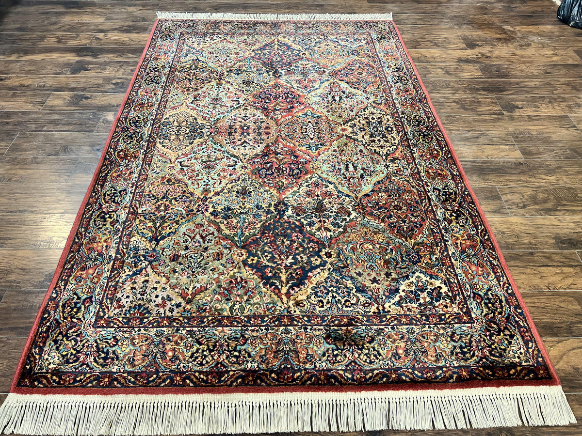 Karastan Multicolor Panel Kirman Rug #717, Wool Karastan Rug 5.9 x 9, Vintage Multipanel Kirman, Original Karastan Collection 700 Series - Jewel Rugs, view 2