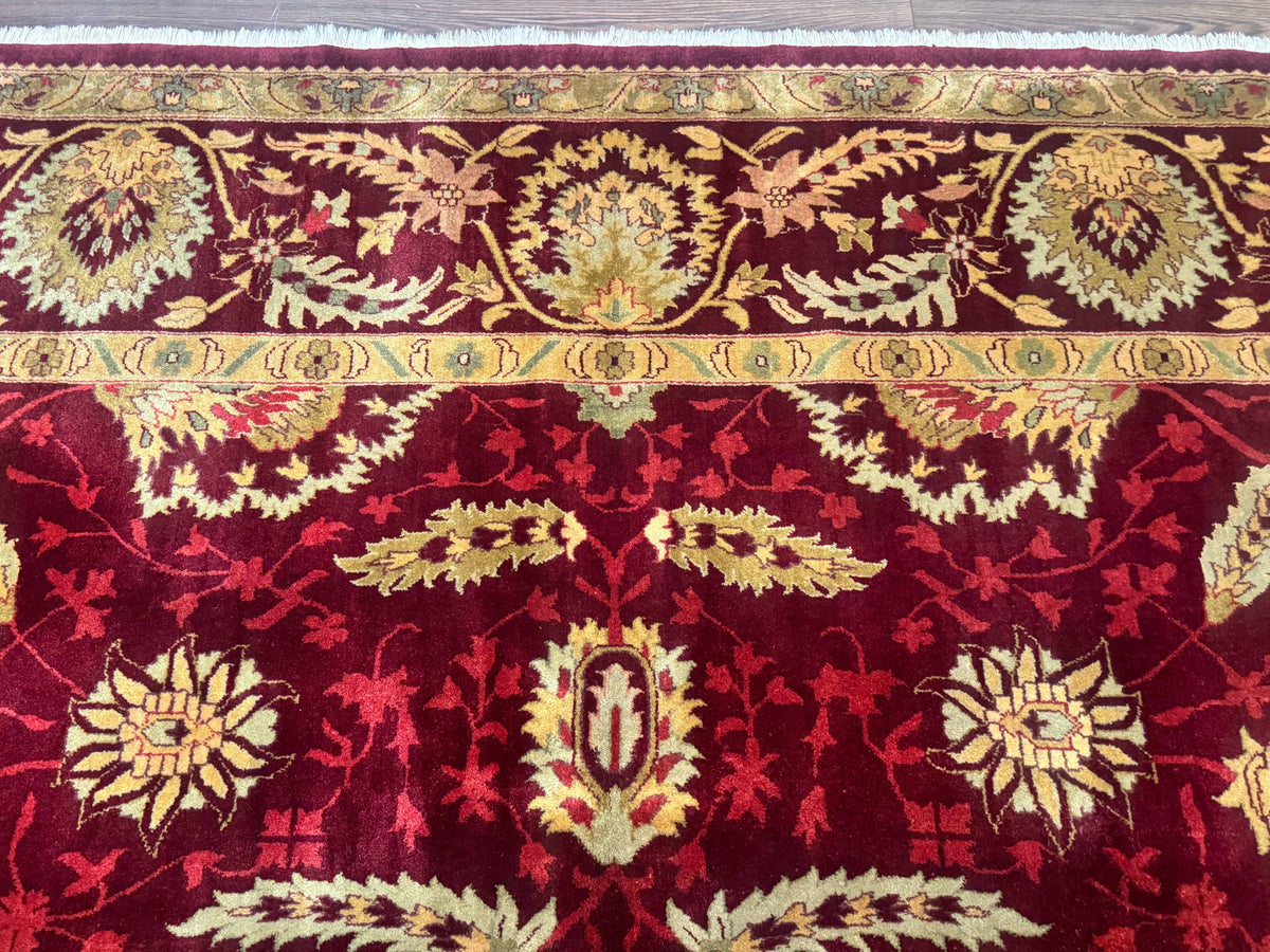 Indo Mahal Rug 9x12, Allover Pattern, Dark Red, Traditional Wool Area Rug - Jewel Rugs, view 4