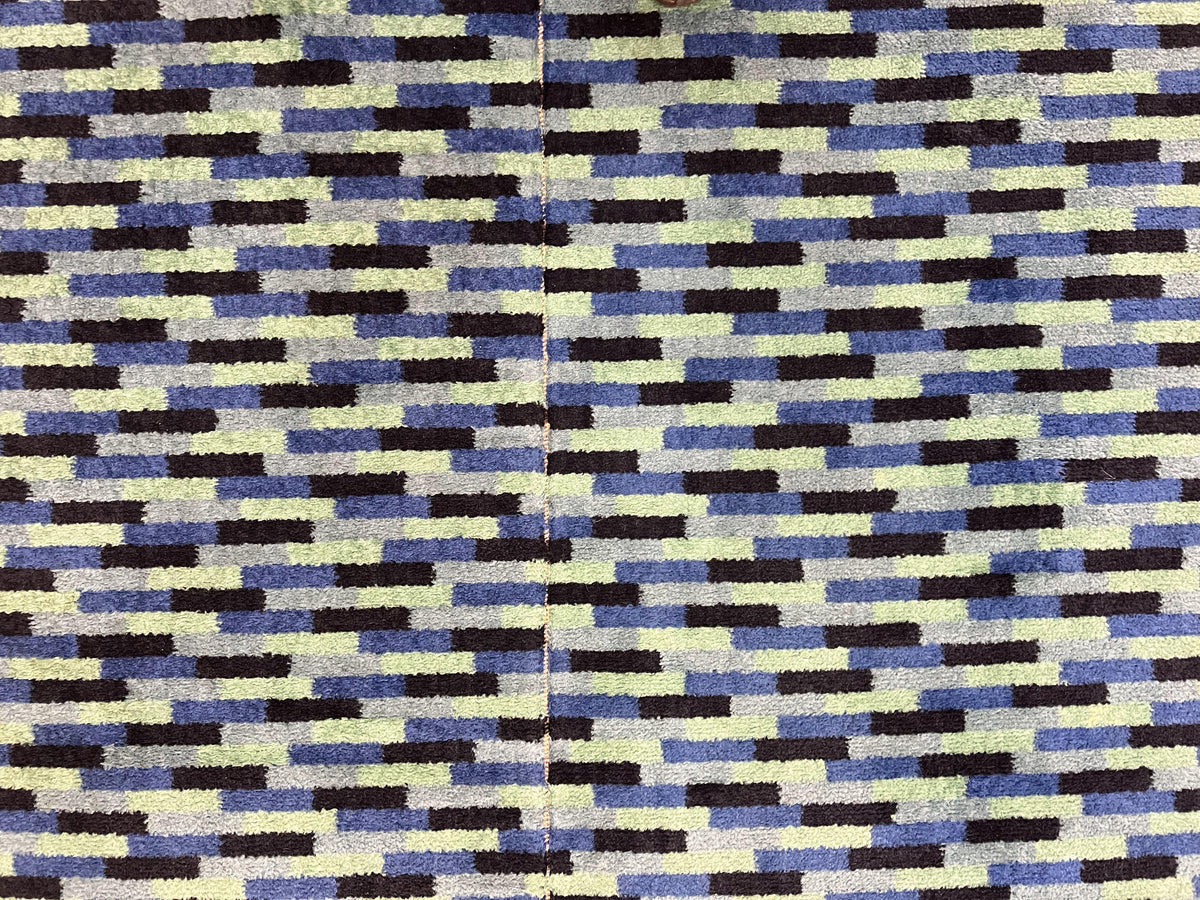 Wide Runner Rug 4.7 x 12, Blue Multicolor Contemporary Wool Power Loomed Rug, Mosiac Design - Jewel Rugs, view 5