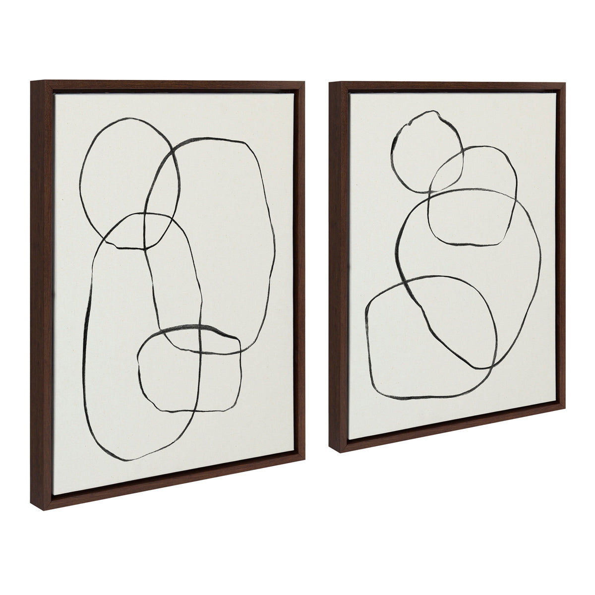 Sylvie Going in Circles Framed Textured Canvas Set by Teju Reval