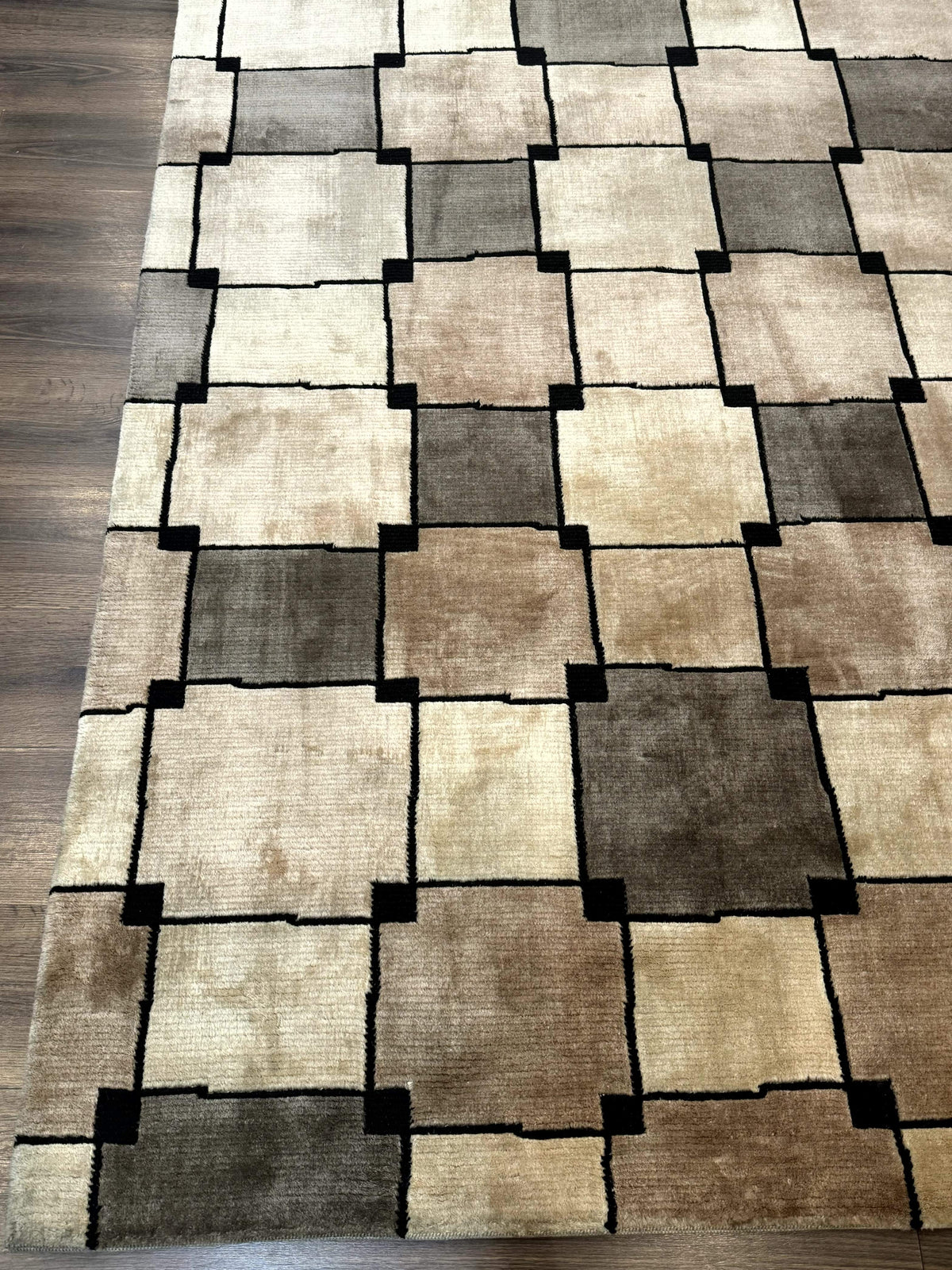 Tibetan Wool Rug 5x8, Contemporary Modern Carpet, Abstract Design, Soft Thick Pile, Pair B - Jewel Rugs, view 9