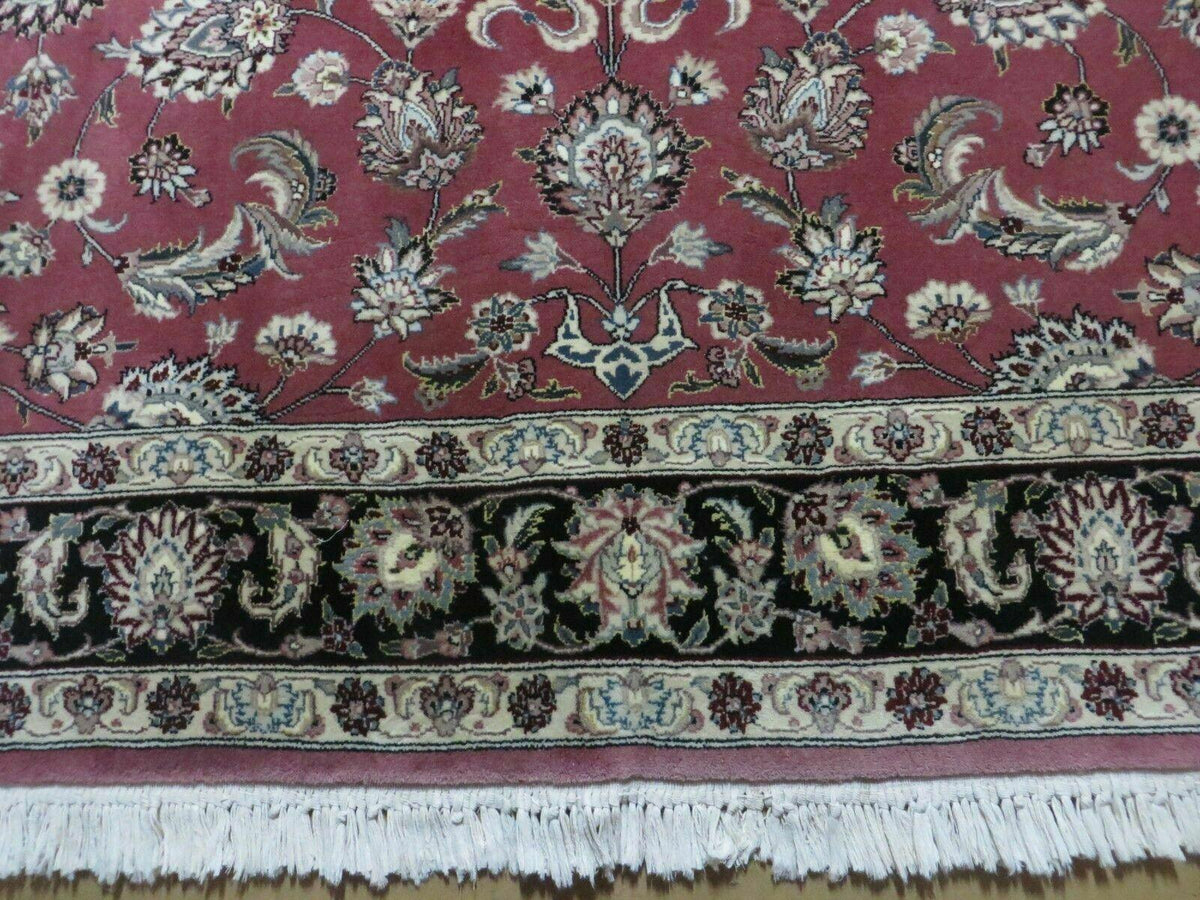 6' X 9' Vintage Handmade Fine India Floral Oriental Silk Accent Wool Rug Carpet - Jewel Rugs, view 5