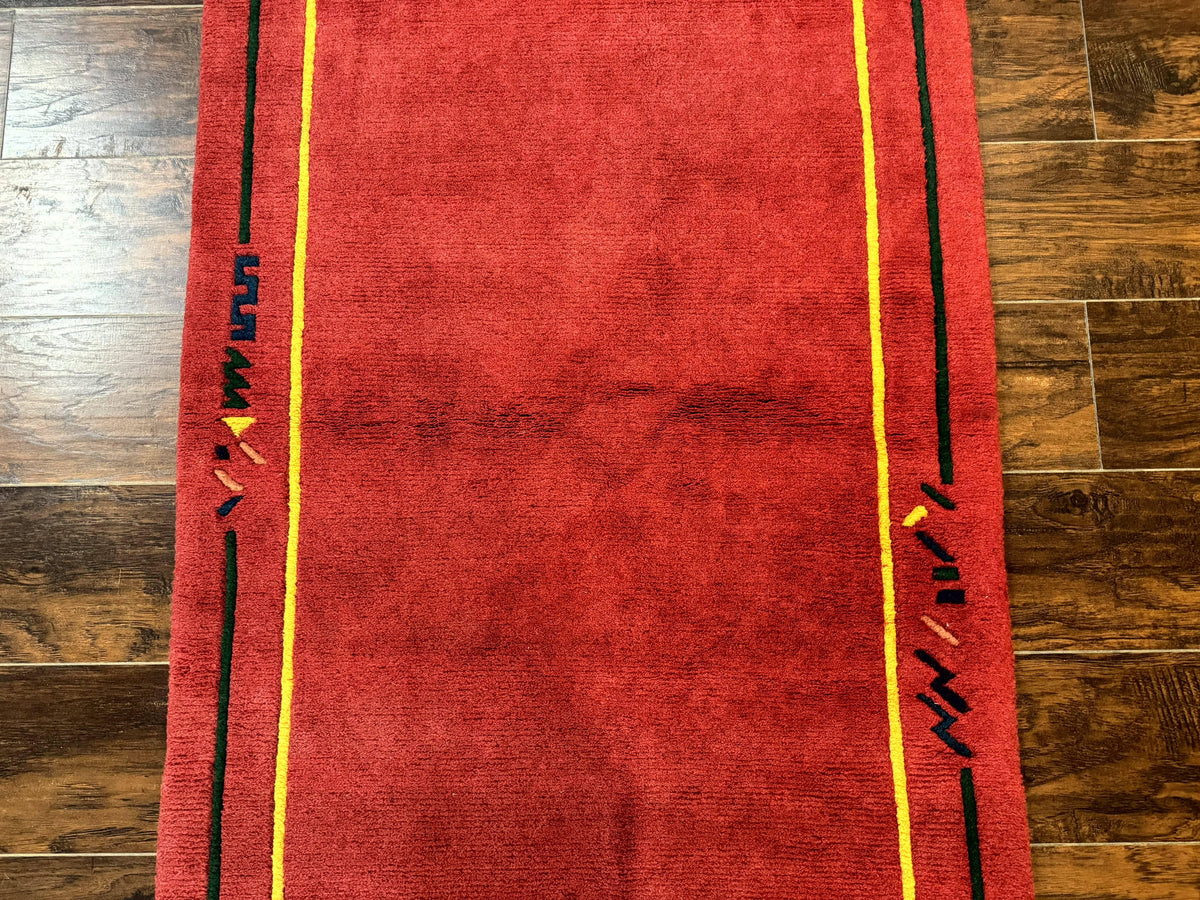 Indo Persian Gabbeh Rug 3x5, Red - Jewel Rugs, view 5