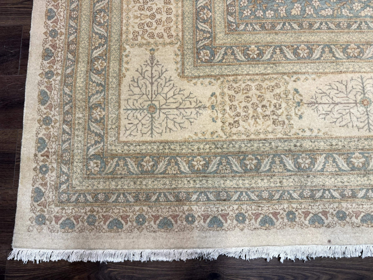 Palace Size Pak Persian Rug 12x18, Haji Jalili Design, Pakistani Carpet, Oat and Light Blue, Fine 260 KPSI - Jewel Rugs, view 9