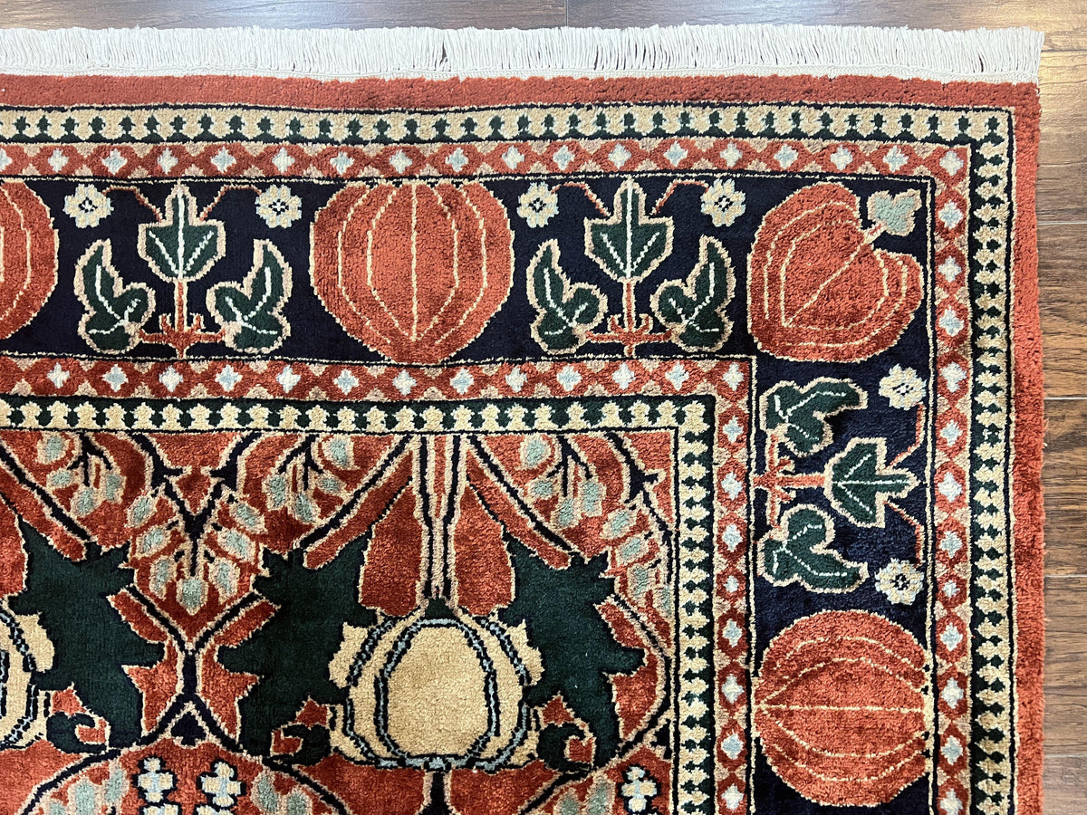 Indo Persian Bidjar Rug 8x10, Red and Black, Handmade Vintage Wool Carpet - Jewel Rugs, view 8
