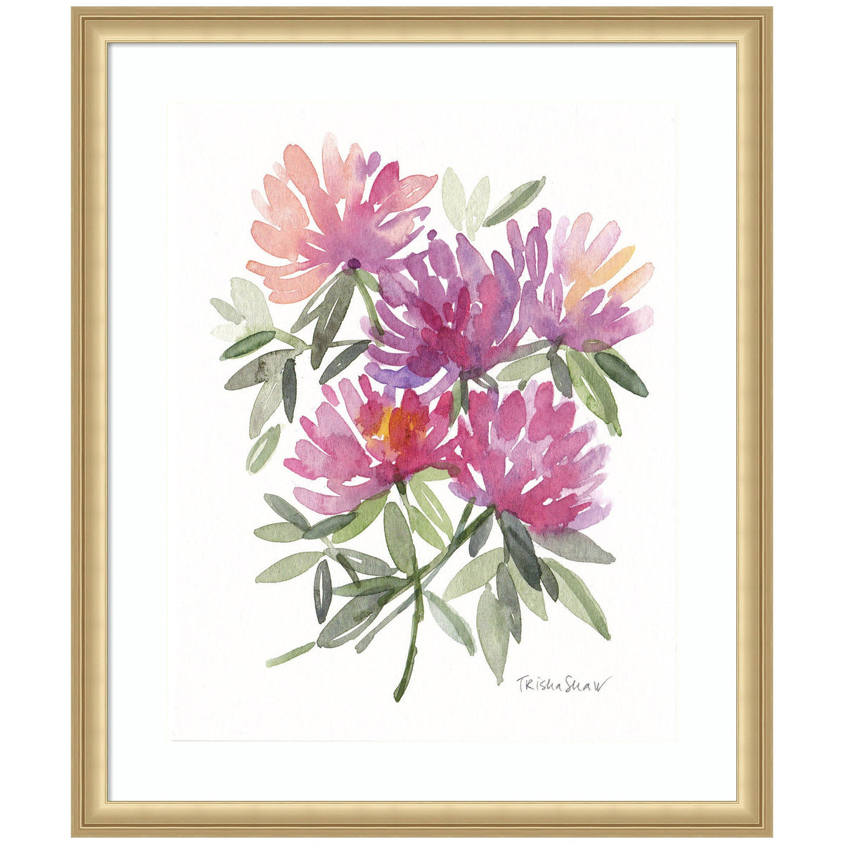 Framed Art Abstract Watercolor Pink Floral by Patricia Shaw