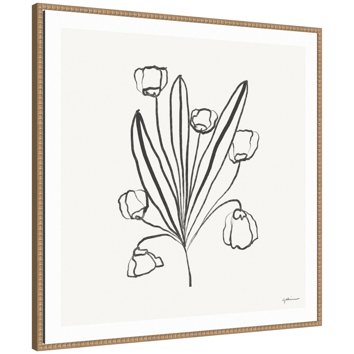 Floral Bouquet by Gabrielly Guedes Framed Canvas Wall Art Print