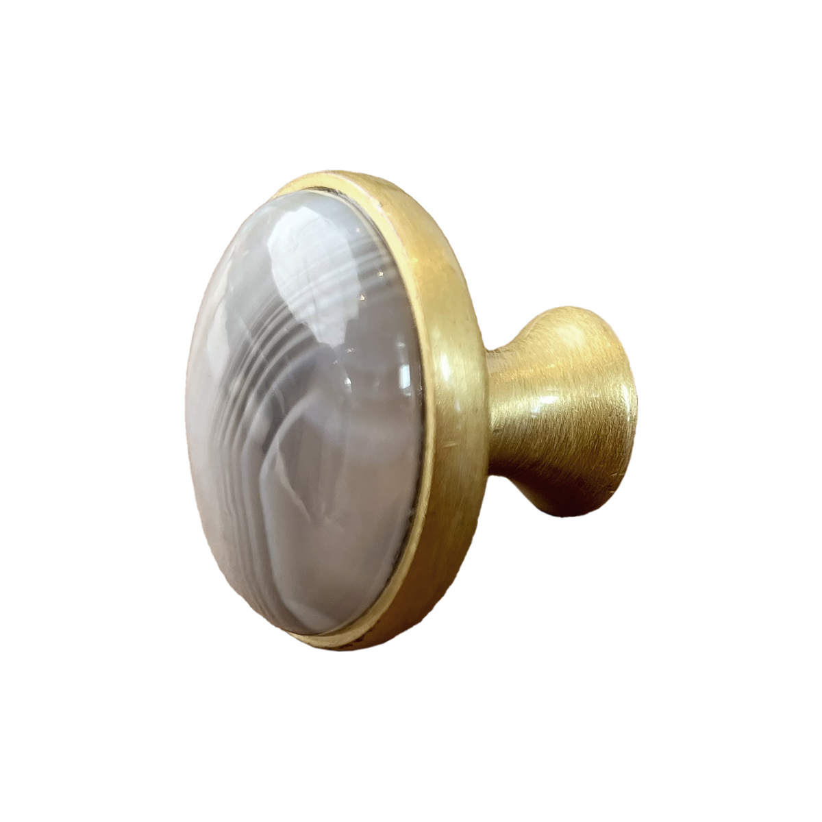 White & Grey Agate Cabinet Knob - Source by Studio Skara, view 2
