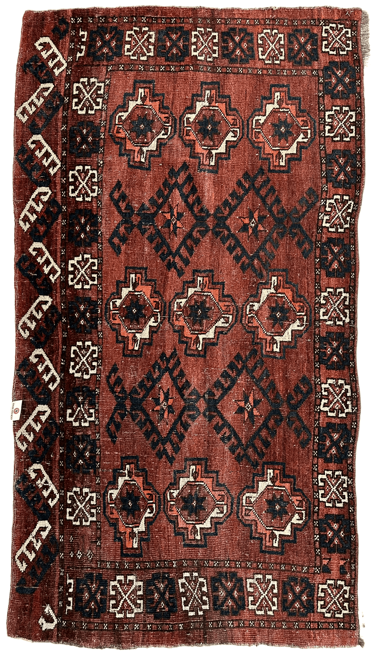 Antique Kizil Ayak Bag Face 3x5 | Rust, Brown & Ivory | Hand-Knotted Wool - Rugistan, view 3