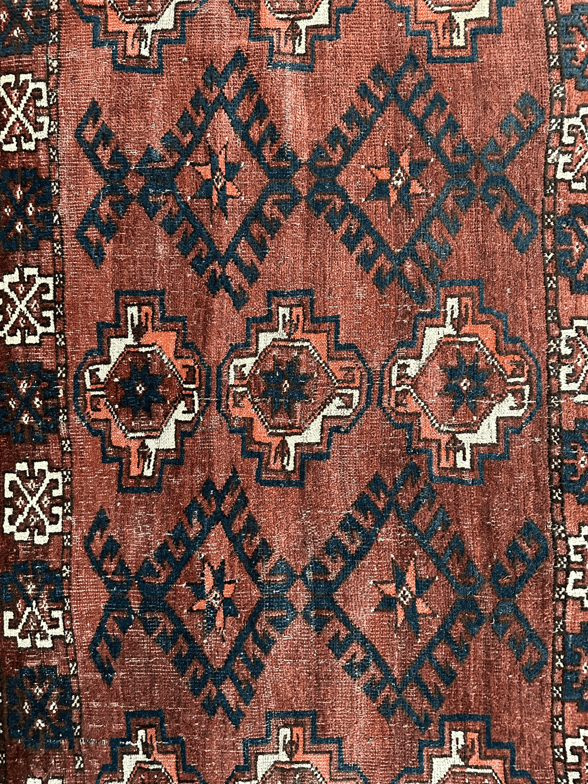 Antique Kizil Ayak Bag Face 3x5 | Rust, Brown & Ivory | Hand-Knotted Wool - Rugistan, view 7