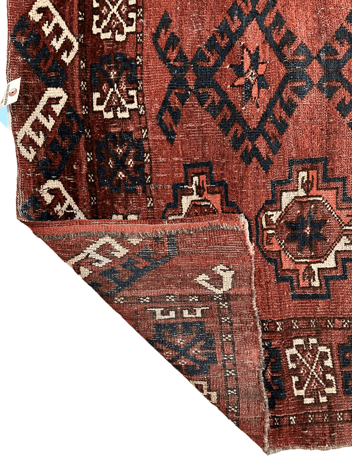 Antique Kizil Ayak Bag Face 3x5 | Rust, Brown & Ivory | Hand-Knotted Wool - Rugistan, view 8