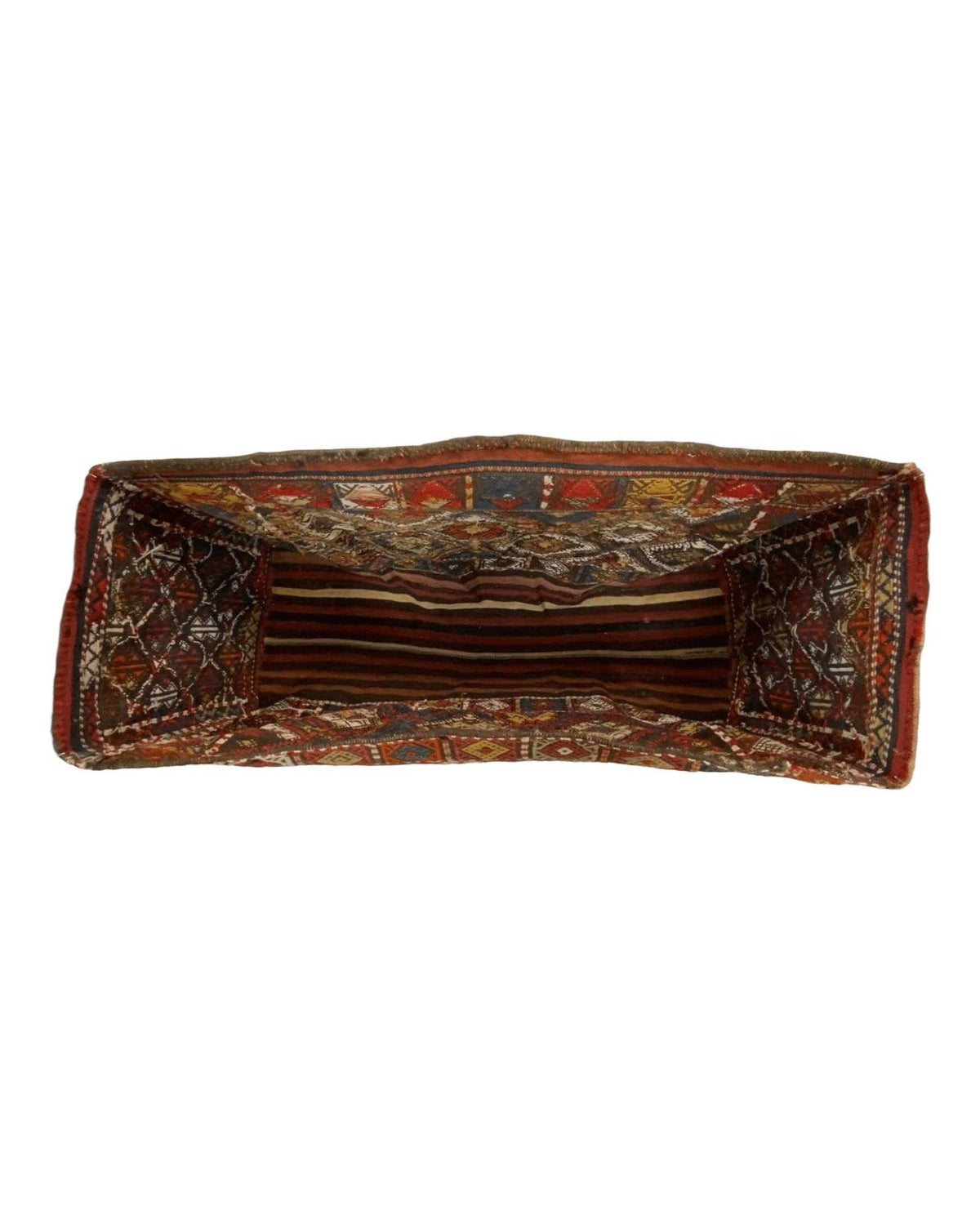 Antique Caucasian Shahsavan Mafrash Bag 2x3 | Brown, Red & Ivory | Hand-Knotted Wool - Rugistan, view 3
