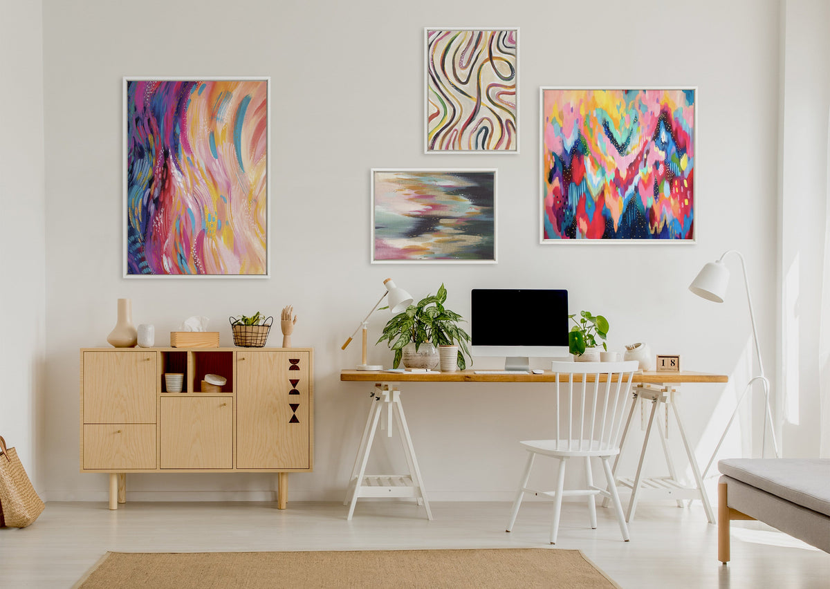 Sylvie Brush Strokes 90 Framed Canvas by Jessi Raulet of Ettavee