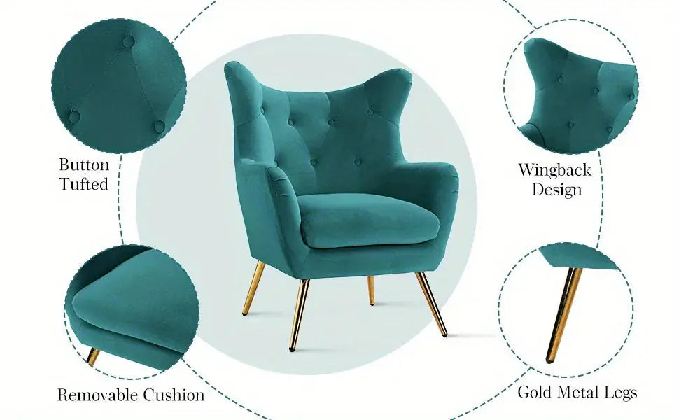 Arm Chair - Luxurious Velvet Blue