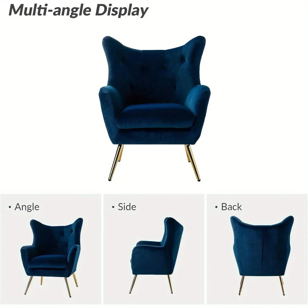 Arm Chair - Luxurious Velvet Blue