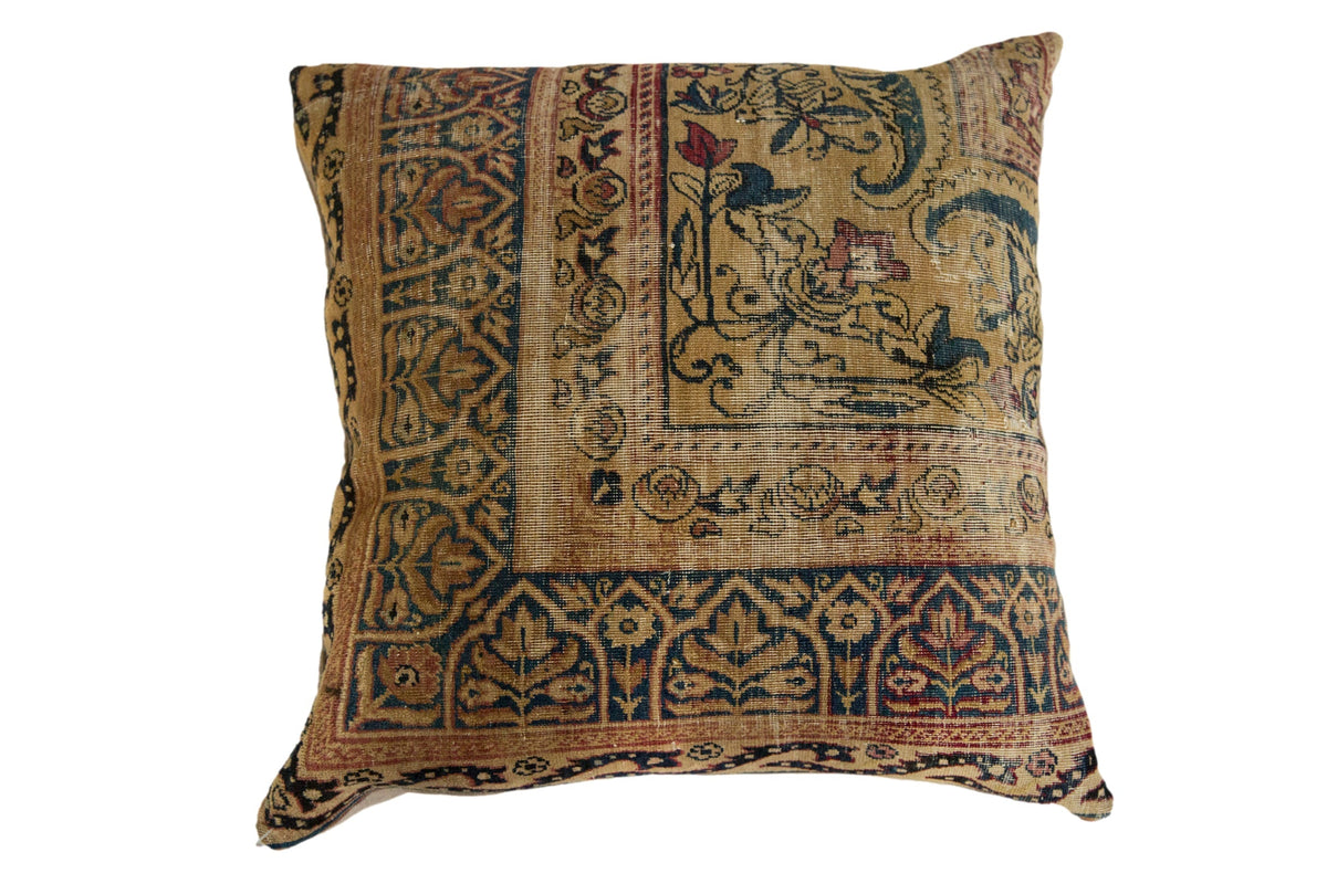 Antique Kerman Rug Fragment Pillow