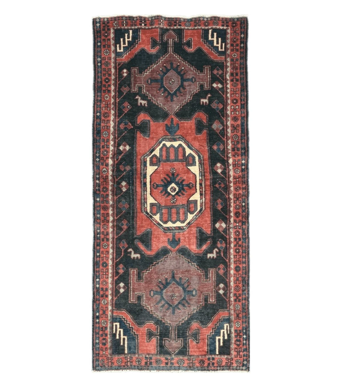 4' X 8' Antique Handmade India Geometric Oriental Tribal Wool Rug Red # 603 - Jewel Rugs