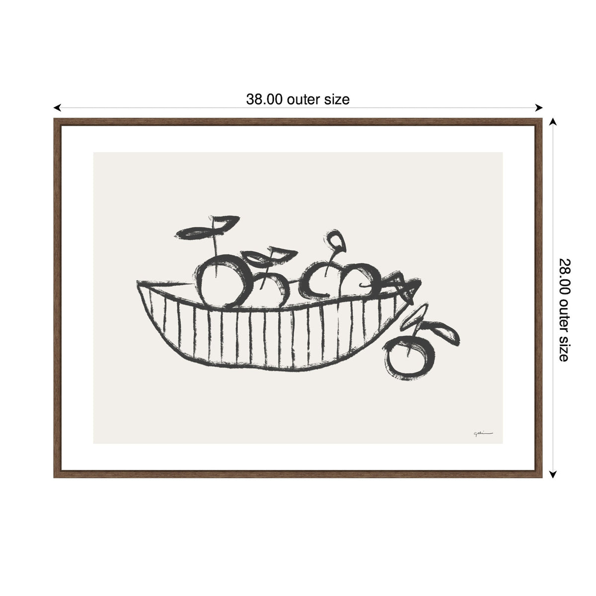 Orange Basket by Gabrielly Guedes Framed Canvas Wall Art Print