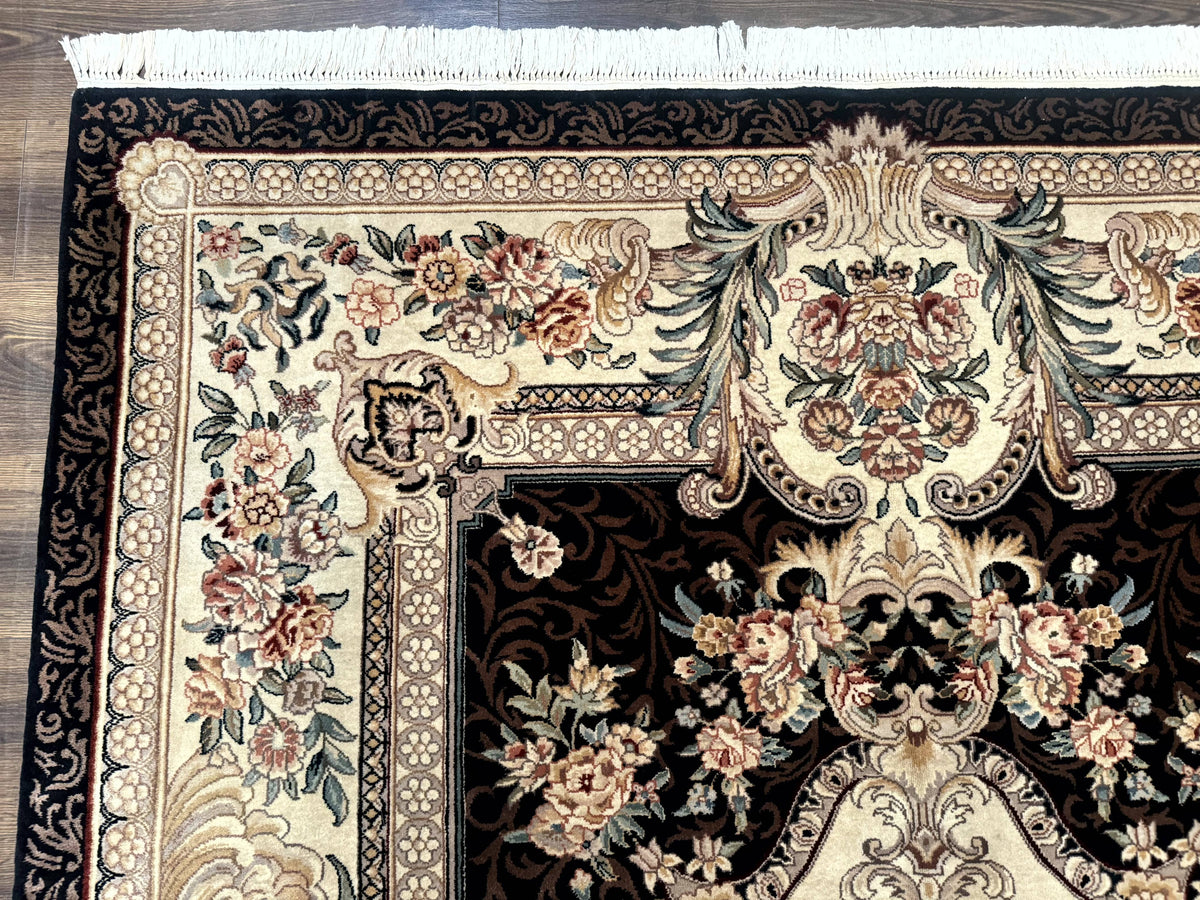 Aubusson Rug 6x9, European Design, Fine 170 KPSI, Elegant Carpet - Jewel Rugs, view 6