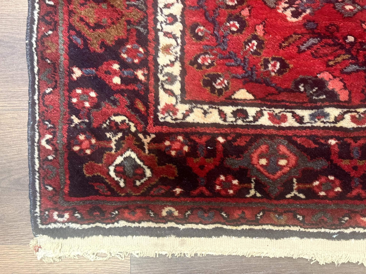 Red Persian Rug 2.6 x 6.8, Floral, Antique Per'sian Carpet, Persian Malayer Rug, Hamadan Rug - Jewel Rugs, view 8