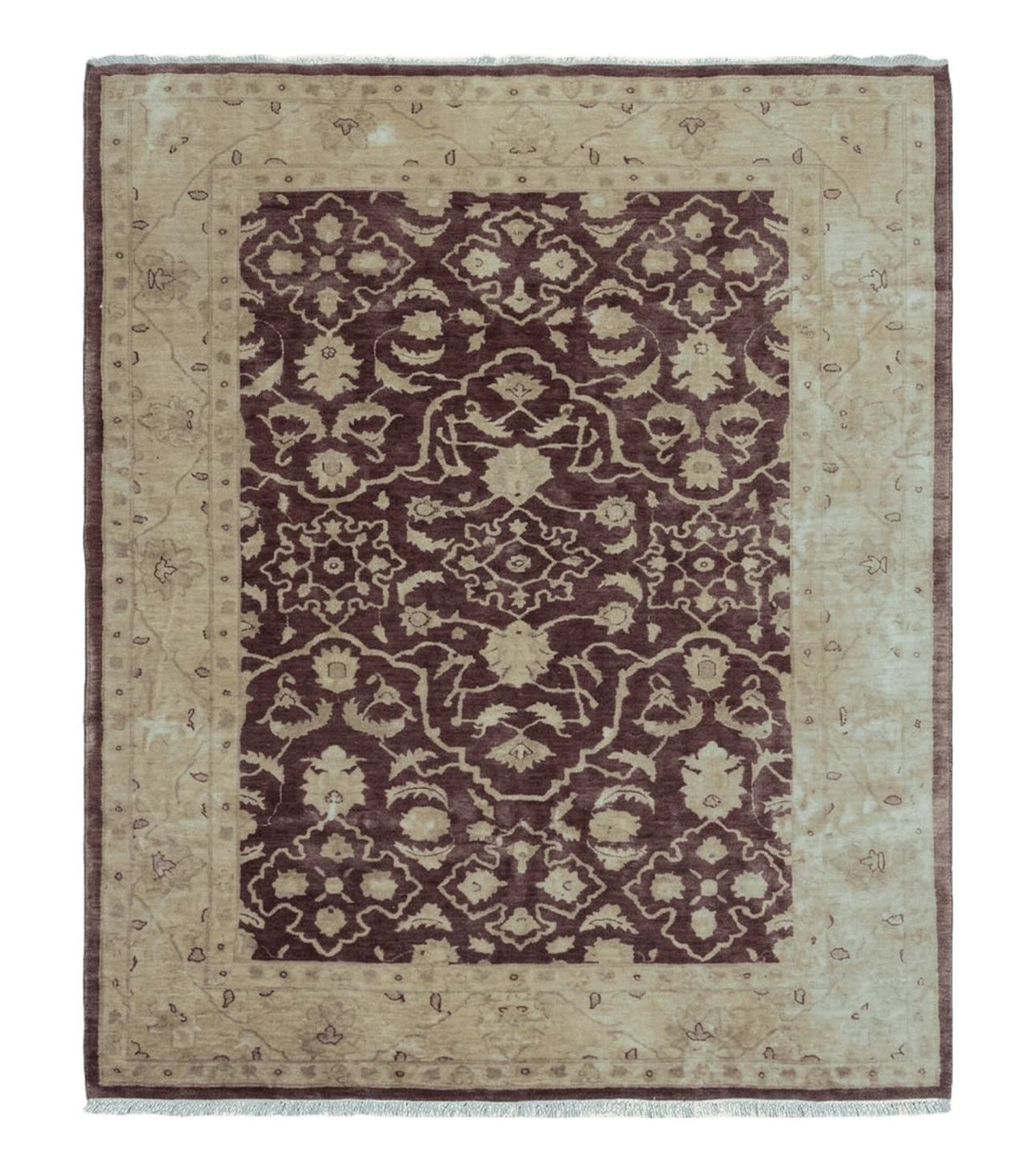 7' X 10' Vintage Fine Handmade Pakistan Peshawar Chobi Floral Wool Rug Vegy Dye - Jewel Rugs