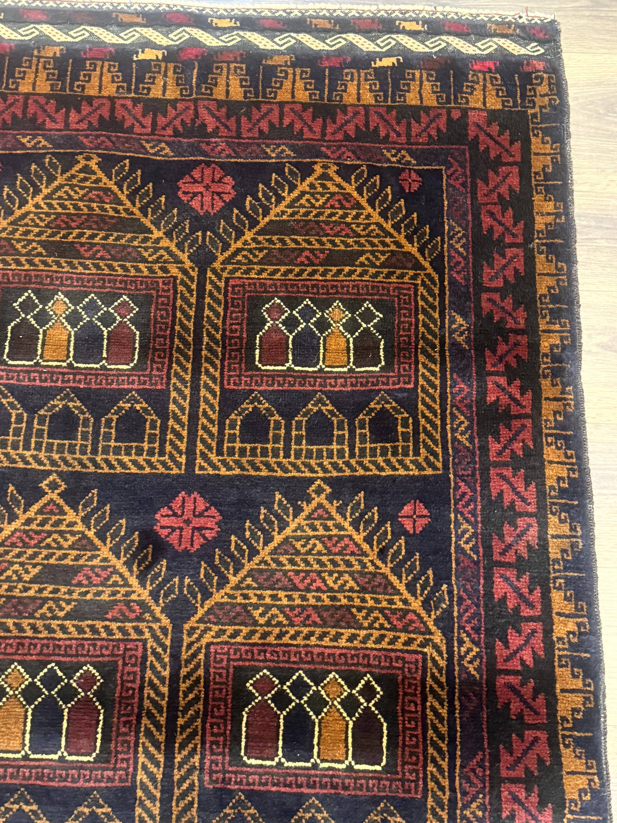 Afghan Rug 3x7, Navy Blue, Tribal Rug, Balouch Carpet, New - Jewel Rugs, view 7