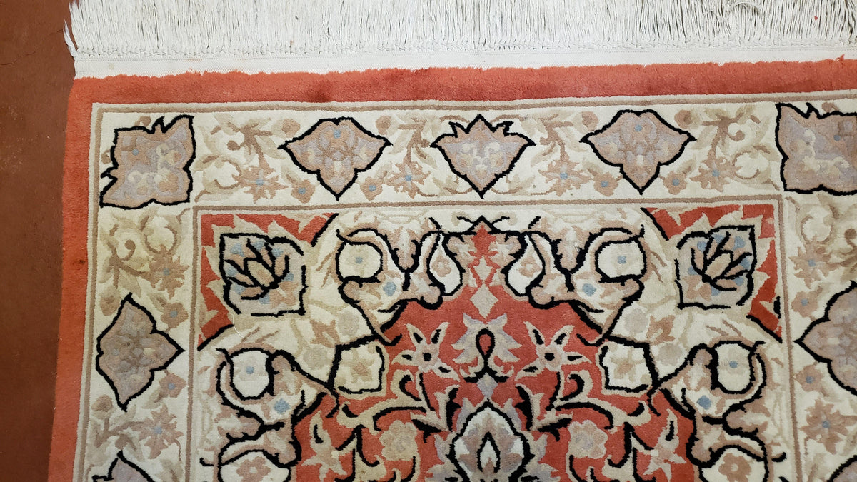 3x5 Red Chinese Plush Rug, Hand Knotted Soft Wool Carpet, Medallion Rug, Fine Vintage Rug, 120 Line, Small Area Rug - Jewel Rugs, view 13