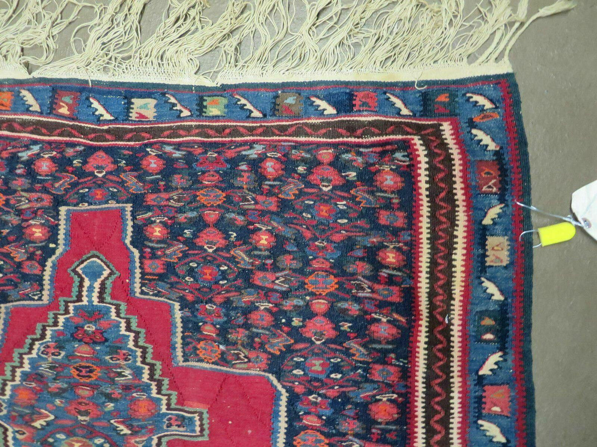4' X 5' Antique Handmade Turkish Wool Kilim Flat weave Rug Blanket Tribal - Jewel Rugs, view 8