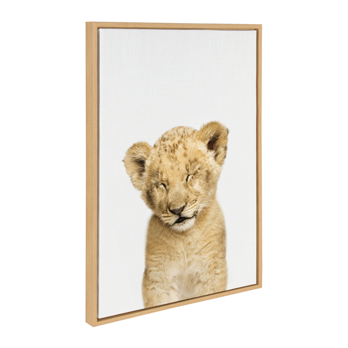 Sylvie Animal Studio Sleepy Lion Framed Canvas by Amy Peterson Art Studio