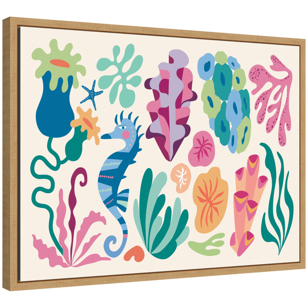 Sylvie Fun Colorful Coral Reef Framed Canvas by Rachel Lee