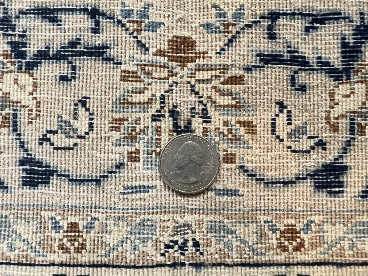 Persian Nain Rug 3x5, Floral Medallion Oriental Carpet, Very Fine Hand Knotted Handmade Wool and Silk Highlights Rug, Vintage Semi Antique - Jewel Rugs, view 11
