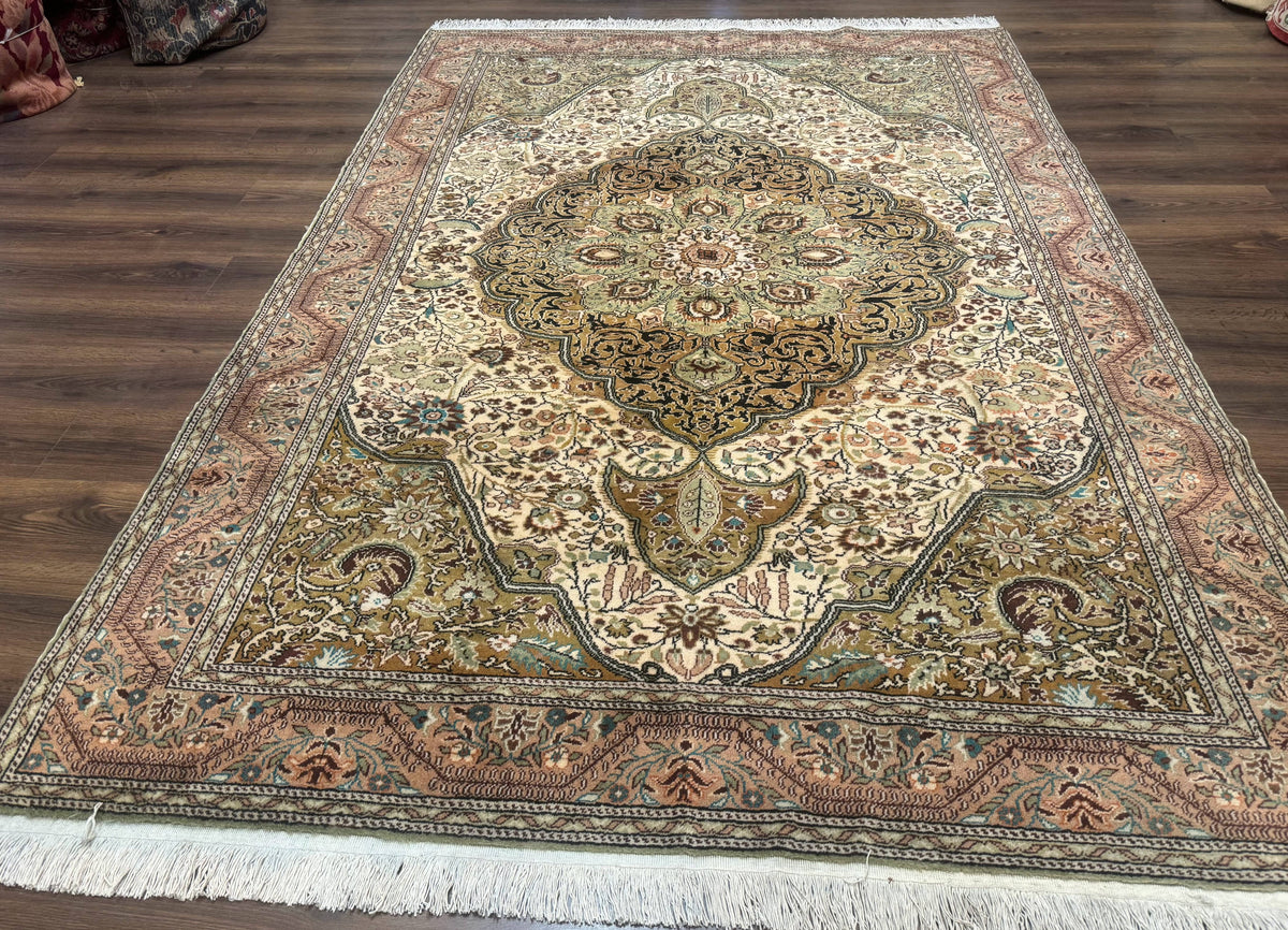 Turkish Sivas Rug 6x9, Floral Medallion, Vintage Handmade Wool Carpet - Jewel Rugs