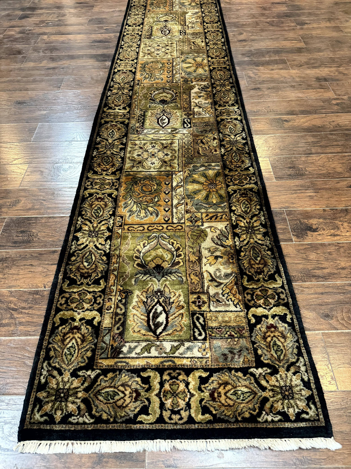 Indian Runner Rug 3x14, Panel Design, Oriental Carpet for Hallway - Jewel Rugs, view 8