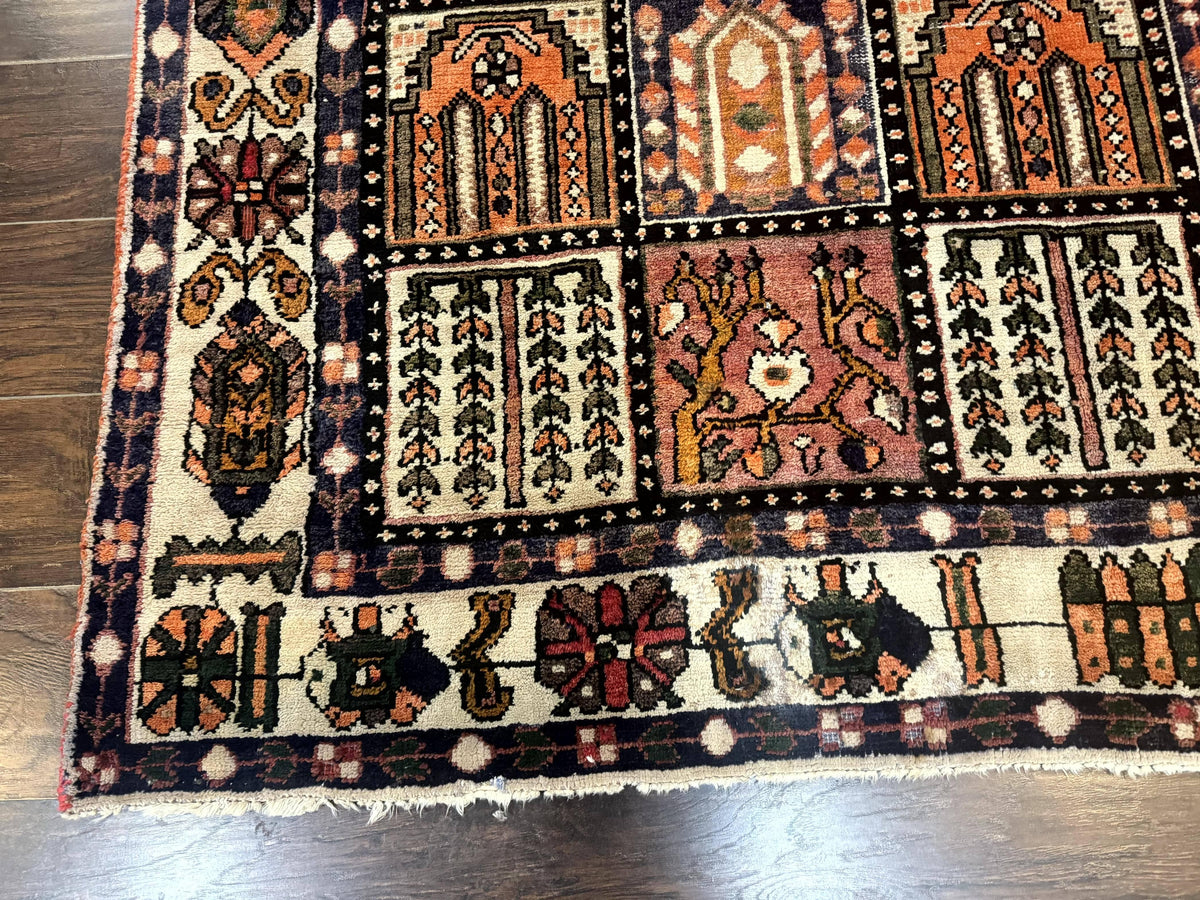 Persian Bakhtiari Tribal Rug 7x10, Panel Design, Semi Antique - Jewel Rugs, view 9