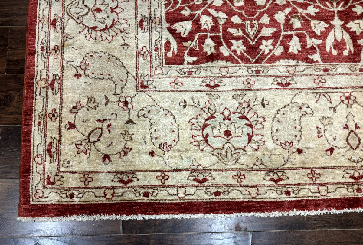 Pakistani Chobi Rug 8x10, Red, Handmade - Jewel Rugs, view 9