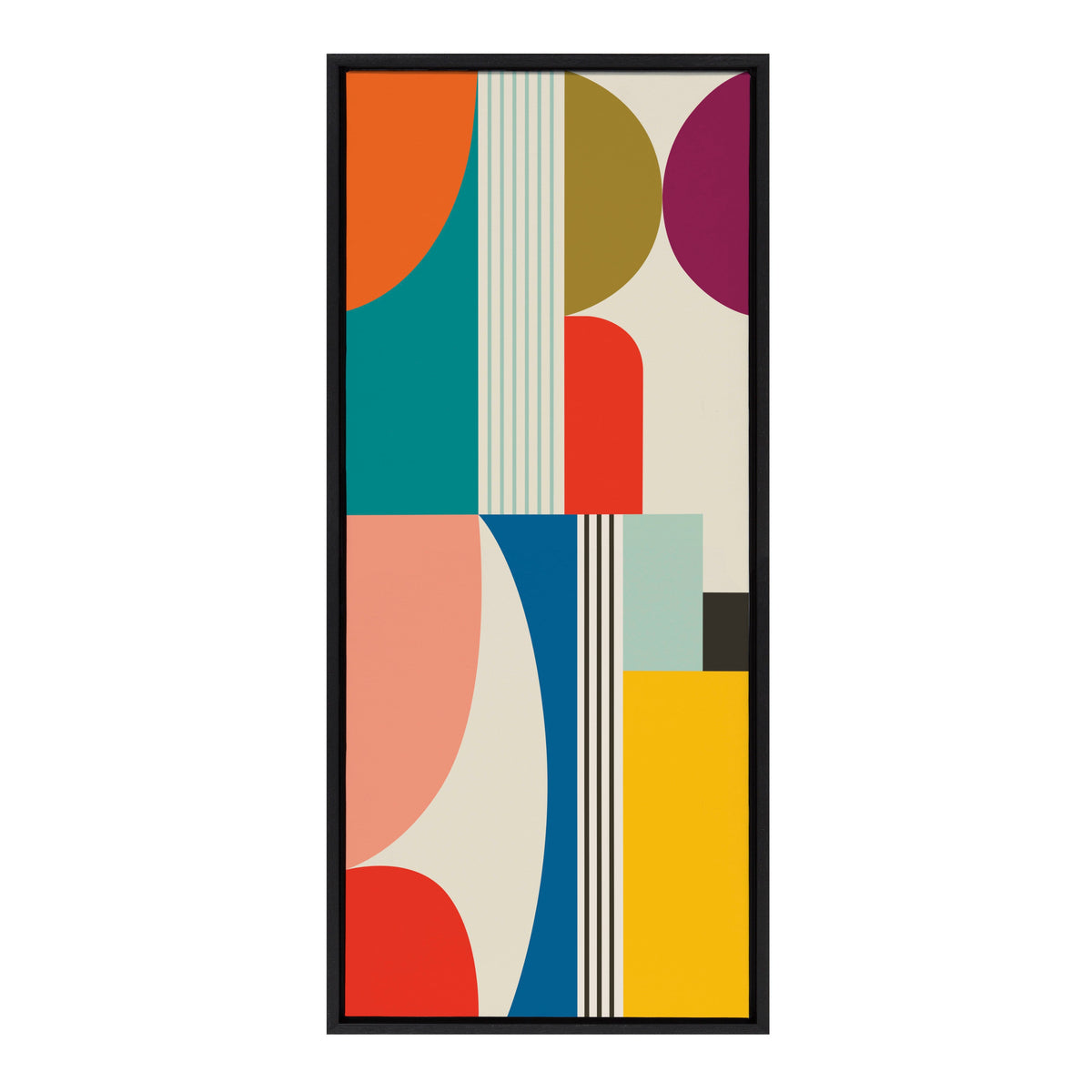 Sylvie Mid Century Modern Pattern Framed Canvas by Rachel Lee of My Dream Wall