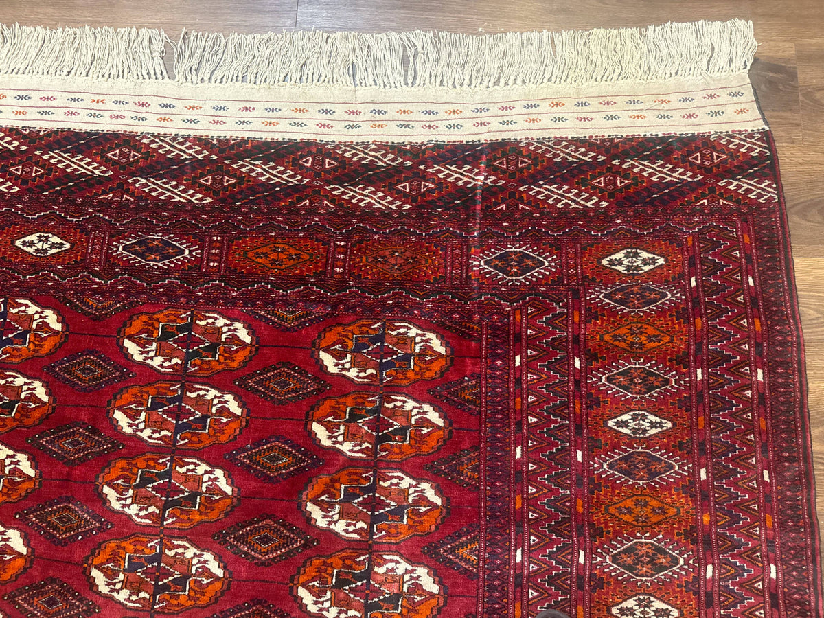 Persian Turkoman Rug 7x9, Red Tribal Carpet - Jewel Rugs, view 7
