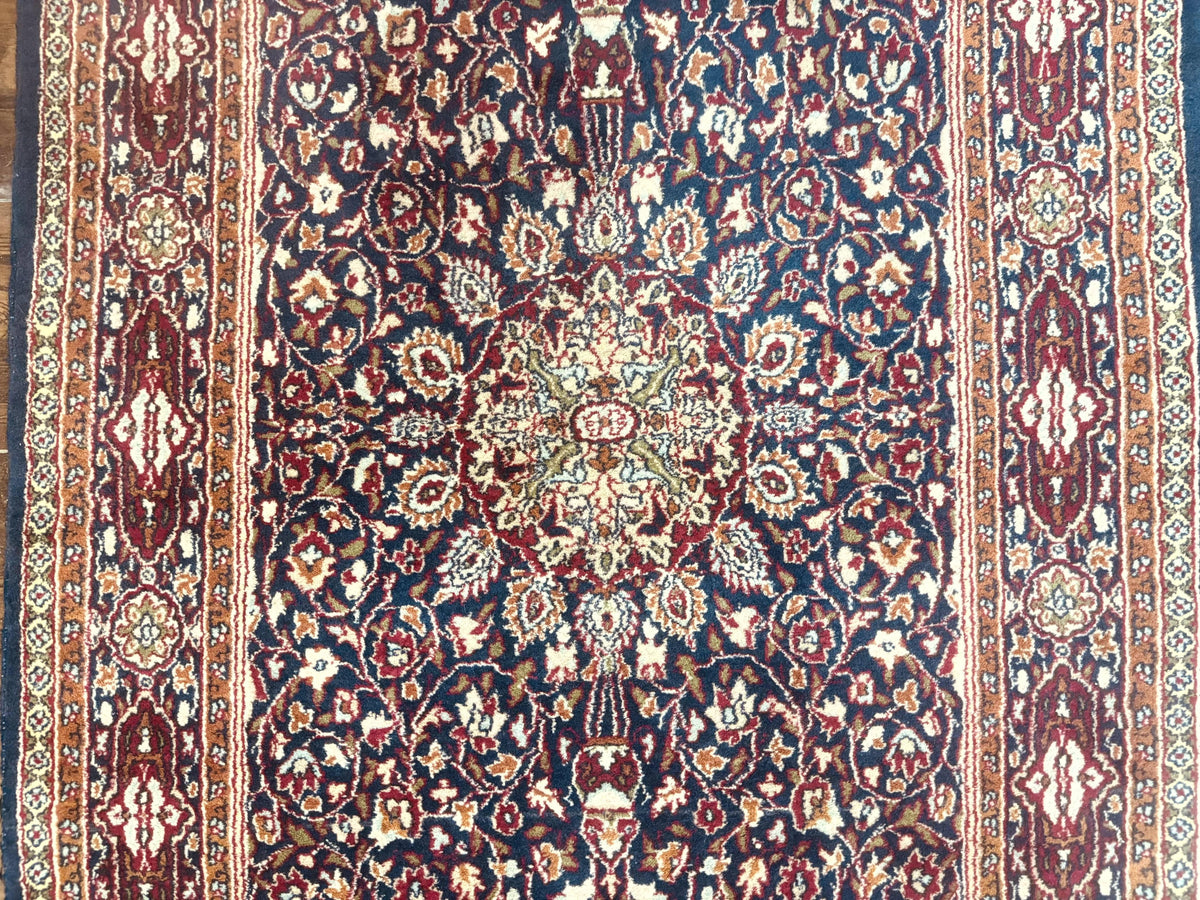 Indo Kashmiri Rug 3x5, Navy Blue, Very Fine 400 KPSI, Pair B - Jewel Rugs, view 5