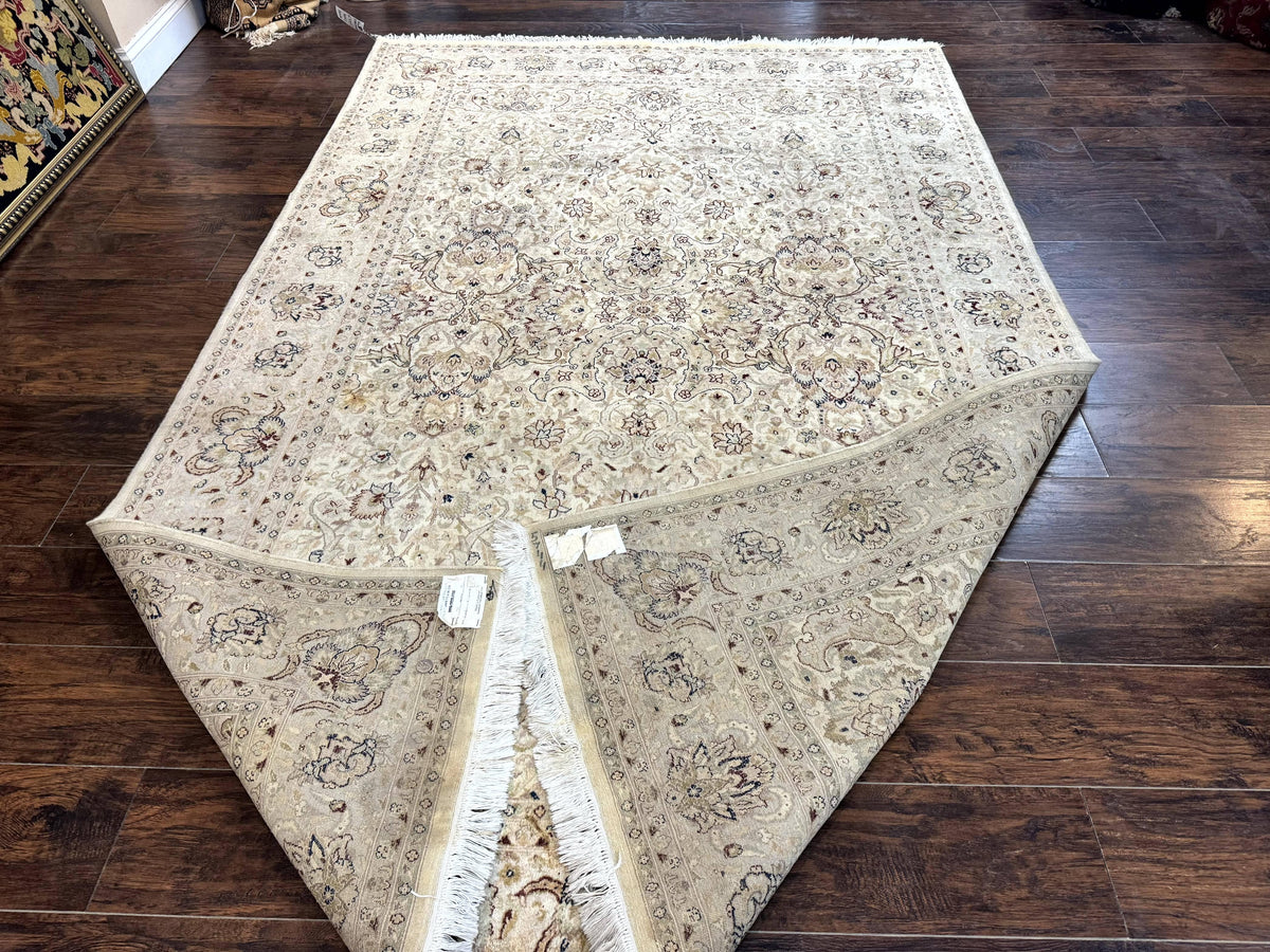 Pak Persian Rug 6x9, Vintage Handmade Wool Carpet, Floral, Beige - Jewel Rugs, view 12
