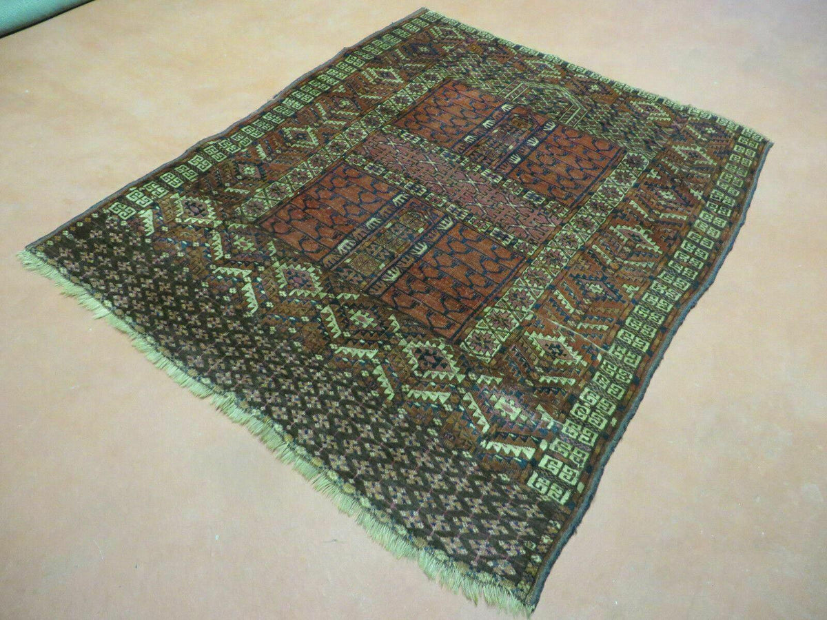 Antique Turkoman Ensi Wool Rug 4x5 - Jewel Rugs, view 2