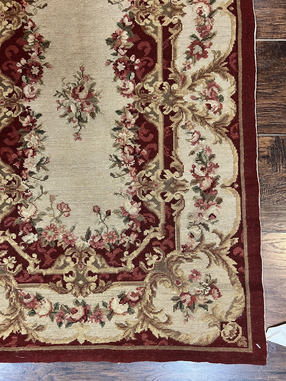 Needlepoint Runner Rug 2.5 x 10.7, Tan Runner Rug, Flatweave Runner, Aubusson European Design, Needlepoint Rug, Long Runner, Hallway Rug - Jewel Rugs, view 9