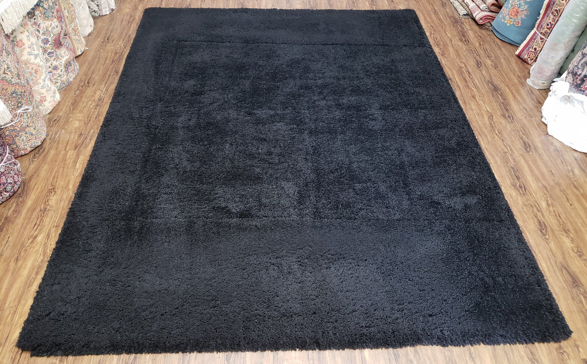 Black Shag Rug 8x10, Savafieh Milan Fluffy Black Carpet, Room Sized Shag Rug, Modern Contemporary Rug, Soft Living Room Rug, Bedroom Rug - Jewel Rugs, view 2