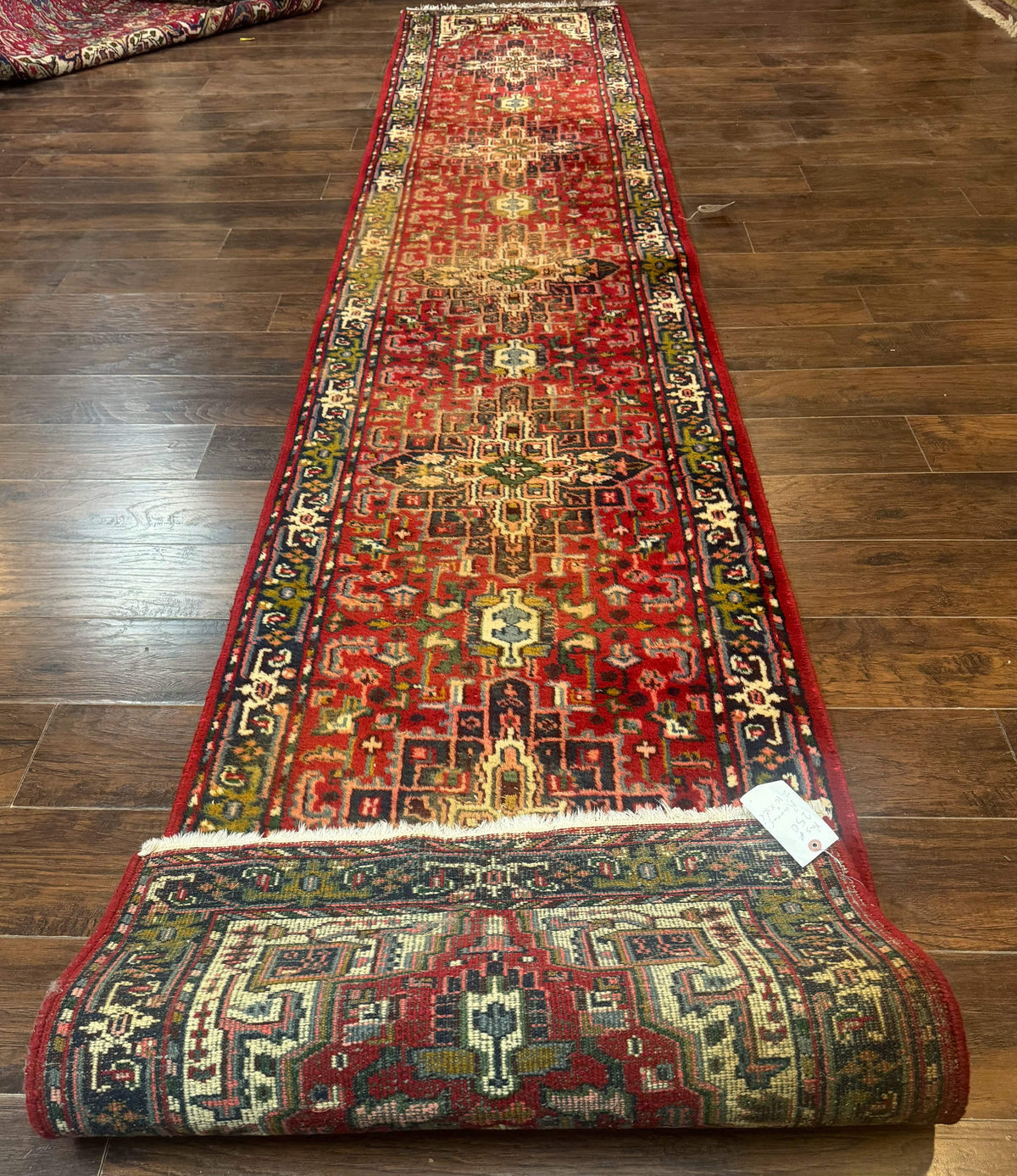 Indo Persian Heriz Runner Rug 3 x 17, Geometric Long Runner Carpet for Hallway, Medallions, Wool Runner Rug 3x17 - Jewel Rugs, view 10